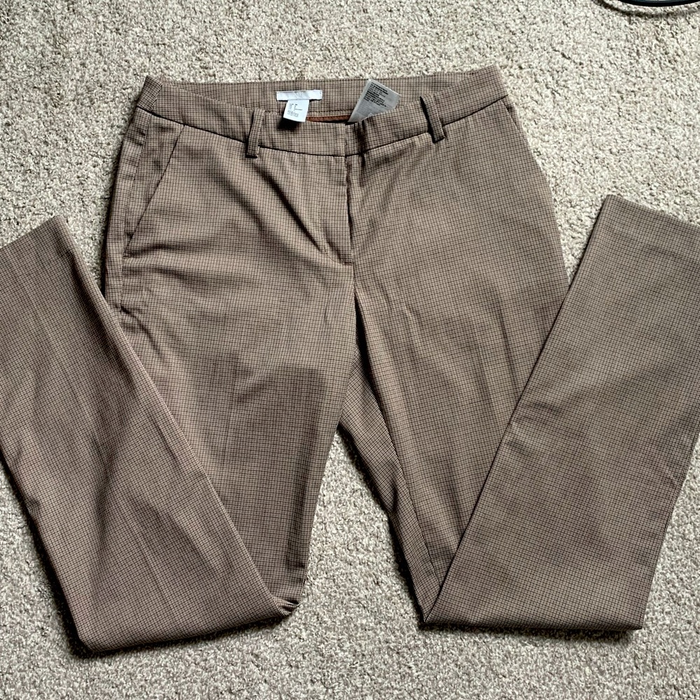 Tan Tapered Formal Trousers